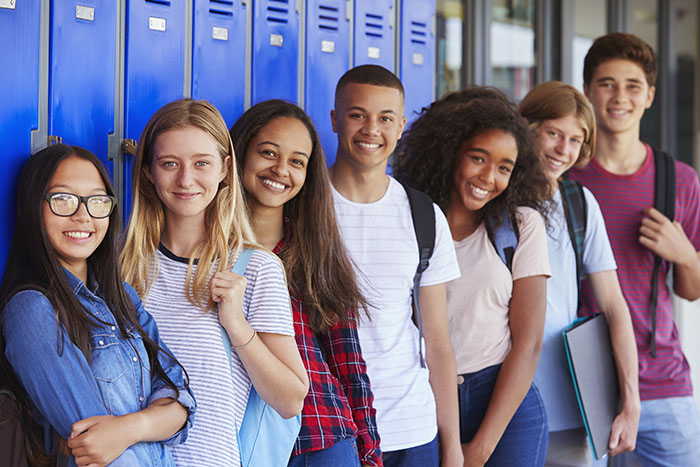 Students By Their Lockers